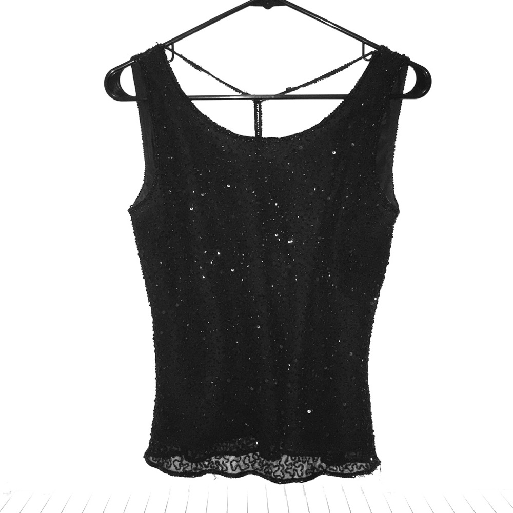 Women’s black beaded dress top